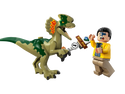 lego man and Lego Dilophasaurus