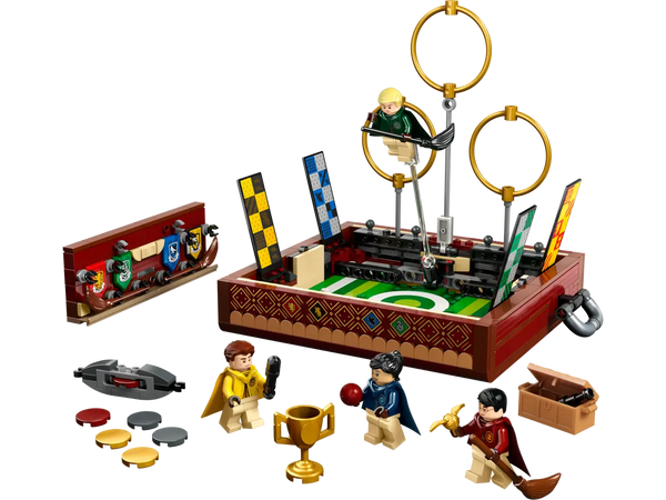 Small lego box that opens up to a quidditch game and all characters included