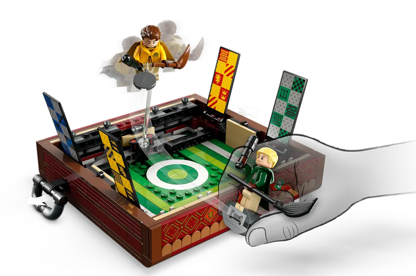 Small lego box that opens up to a quidditch game