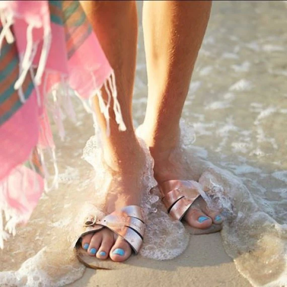 rose gold saltwater sandals womens