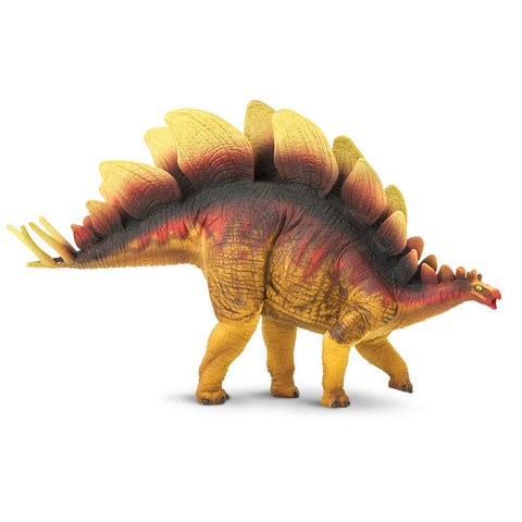 This Stegosaurus  features brilliant yellow and reds with black markings