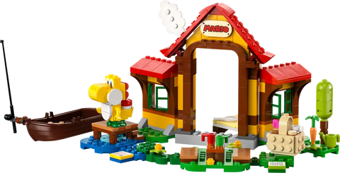 Lego Super Mario Picnic scene with Yogi, boat, and more