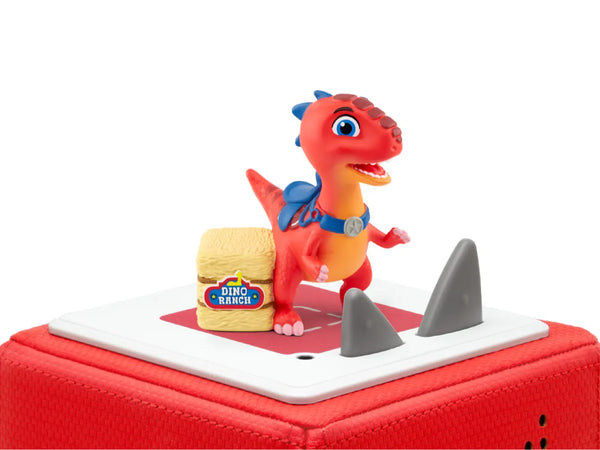 Tonies dino ranch character on a red toniebox