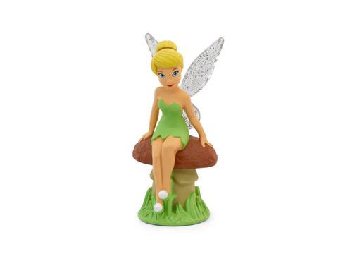 tonies disney tinker bell in green sitting on a mushroom