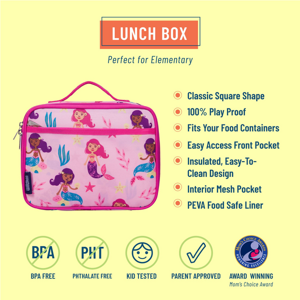 Pink lunch box with Mermaids