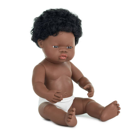 Miniland - Baby Doll African Boy 15"