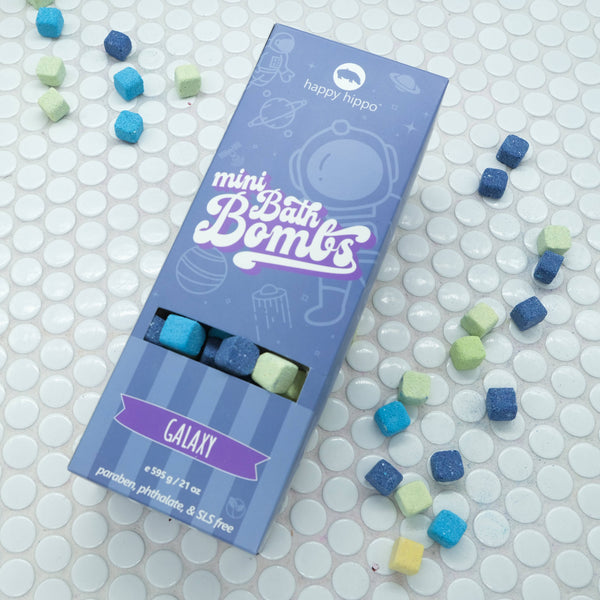 Happy Hippo Bath Co | *New Size* Galaxy Mini Bubble Bombs- Box