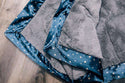 Saranoni Luxury Blanket | Gray Lush~ Navy Twinkle Satin Border Bedding Saranoni Receiving  