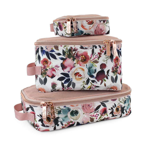 Itzy Ritzy | Pack Like A Boss Packing Cubes ~ Floral Blush DiaperBags Itzy Ritzy   