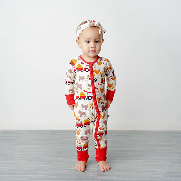 Emerson and Friends - Farm Friends Bamboo Convertible Romper Clothing Emerson and Friends   