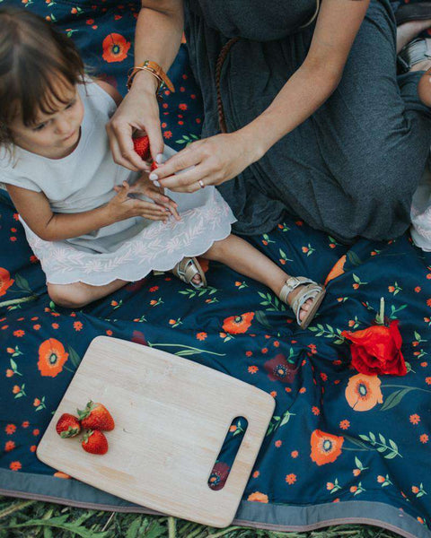 Little Unicorn | Outdoor Blanket ~ Midnight Poppy 5' x 5'  Little Unicorn   