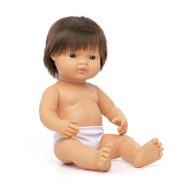 Miniland - Baby Doll Brunette Boy 15"