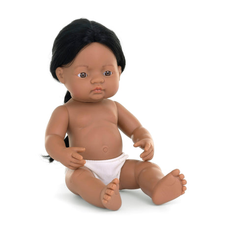 Miniland - Baby Doll Native American Boy 15''