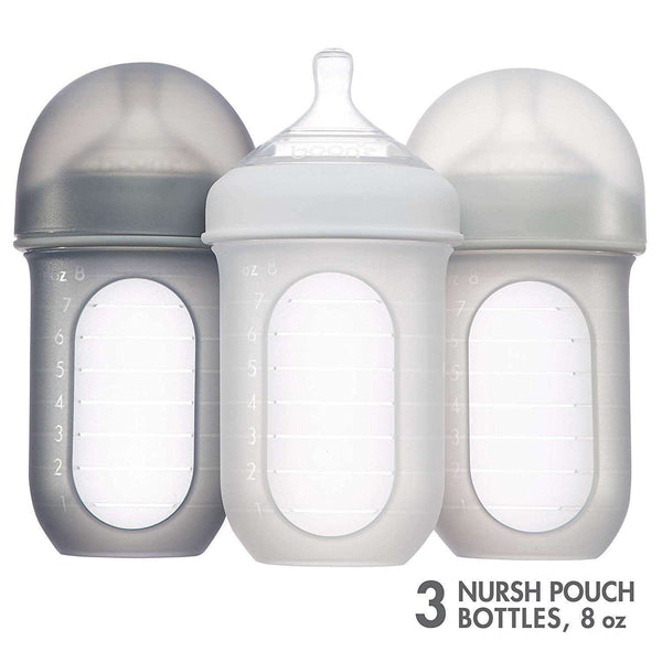 Boon Nursh Silicone Bottle Pouch - 3 Pack Clear Feeding Boon   