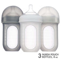 Boon Nursh Silicone Bottle Pouch - 3 Pack Clear Feeding Boon 8 oz  
