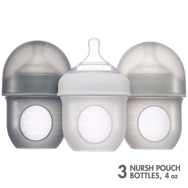 Boon Nursh Silicone Bottle Pouch - 3 Pack Clear Feeding Boon 4 oz  