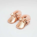 Freshly Picked | Shearling Bow Mocc Mini Sole ~ Rose Gold with Pink Shoes Freshly Picked   