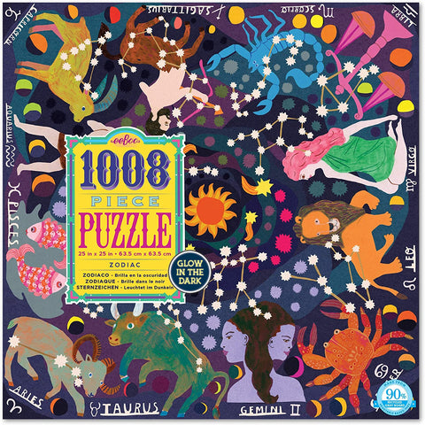 EeBoo | Zodiac Glow In The Dark 1000 Piece Puzzle Toys eeBoo   
