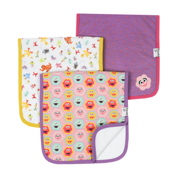 Copper Pearl x Sesame Street | Premium Burp Cloth 3 Pack Set ~ Abby and Pals BabyGear Copper Pearl   