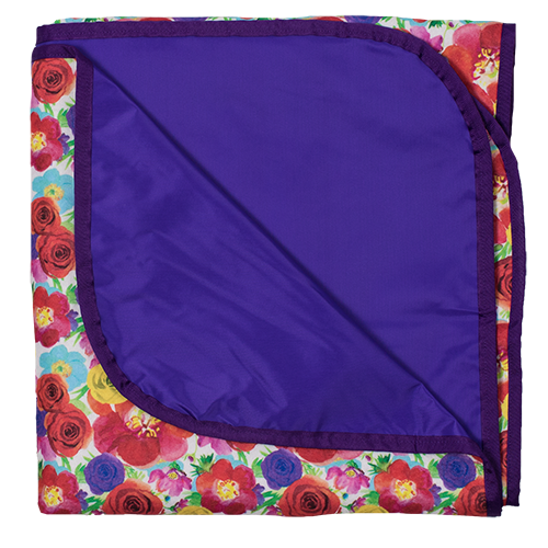 Bumblito x Smart Bottoms MMB Exclusive - ARBAON A Rose By Any Other Name Diapers Smart Bottoms Beach Blanket w/purple trim/backing  