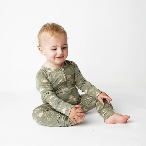 Emerson and Friends - Celestial Sun Bamboo Convertible Romper Sleeper Pajama Baby Clothing Emerson and Friends   