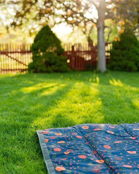 Little Unicorn | Outdoor Blanket ~ Midnight Poppy 5' x 5'  Little Unicorn   