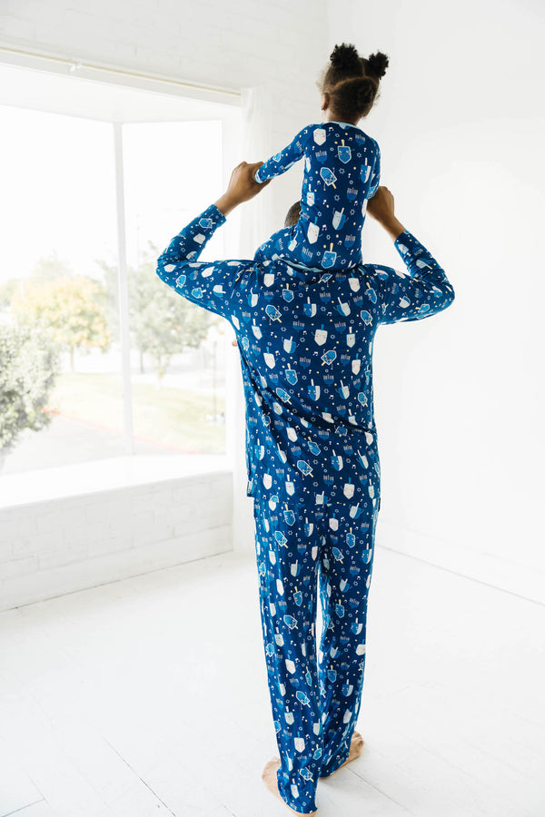 Little Sleepies - Dancing Dreidels Two-Piece Men's Bamboo Pajama Set Clothing Little Sleepies   