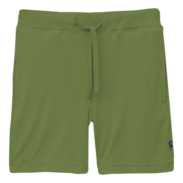 Solid Green Drawstring shorts