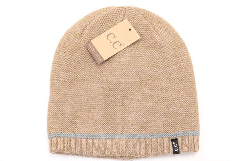 CC Beanie | Adult Single Stripe Beanie ~ Camel Clothing CC Beanie   