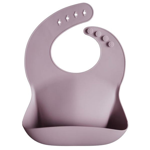 Mushie | Silicone Baby Bib ~ Pale Mauve Feeding Mushie   