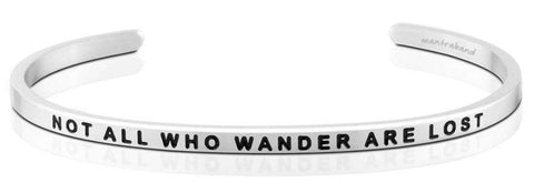 MantraBand | Happiness - Not All Who Wander Are Lost  MantraBand Silver  