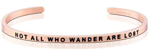 MantraBand | Happiness - Not All Who Wander Are Lost  MantraBand Rose Gold  