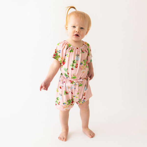 Posh Peanut Flutter Sleeve Romper with Snaps ~ Annabelle Clothing Posh Peanut   