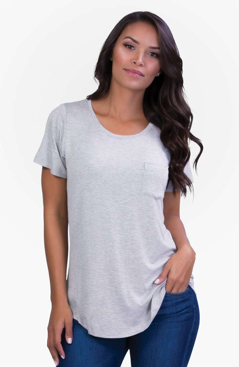 Belly Bandit | Perfect Nursing Collection | Gray Perfect Nursing Tee Clothing Belly Bandit   