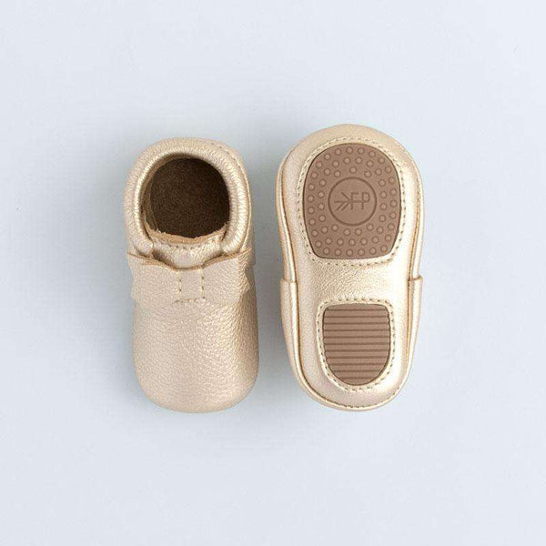 Freshly Picked | Bow Mini Sole Moccs ~ Platinum Gold Shoes Freshly Picked   