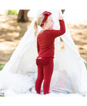 RuffleButts Snuggly 2pc Ruffled Pajamas ~ Cranberry Clothing RuffleButts   