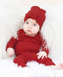 RuffleButts Snuggly 2pc Ruffled Pajamas ~ Cranberry Clothing RuffleButts   