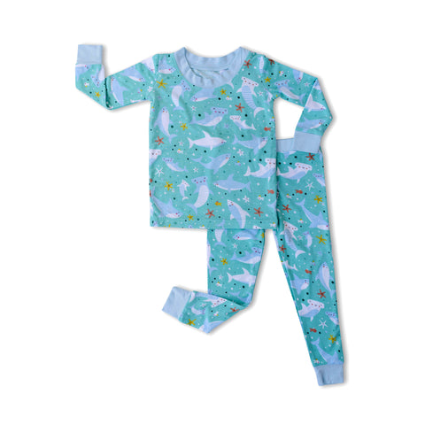 Little Sleepies - Sharks Soiree Bamboo Viscose Two-Piece Pajama Set Clothing Little Sleepies   