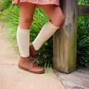 Little Stocking Co  | Knee High Lace Top Knit Socks Single Pair ~ Vanilla Clothing Little Stocking Co   
