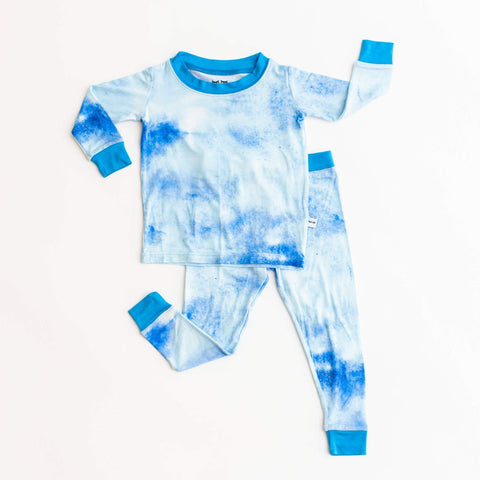 Little Sleepies - Blue Watercolor Bamboo Pajama Set Clothing Little Sleepies 18 - 24 Months  
