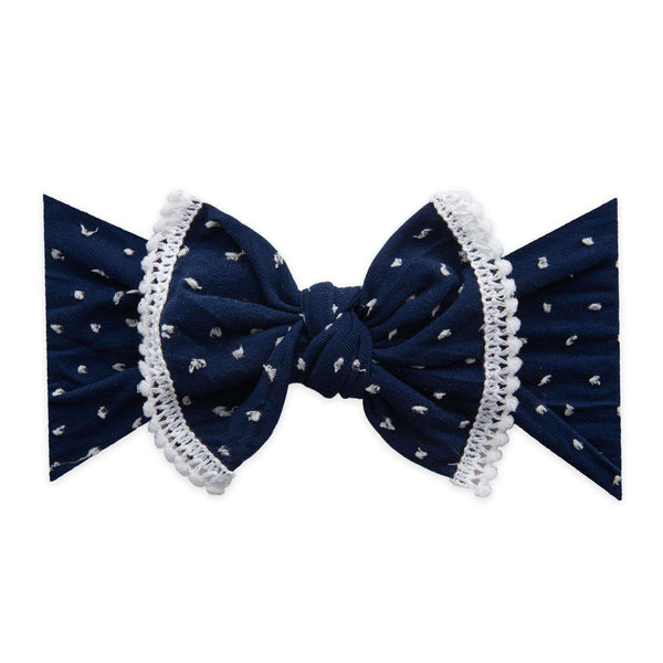 Baby Bling Bows | Patterned Shabby Knot Headband ~ Navy Dot Baby Baby Bling Bows   