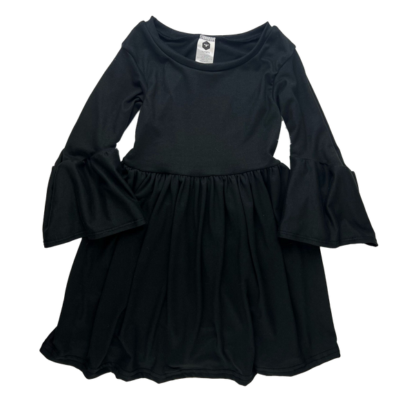 Bumblito 3/4 Flutter Sleeve Dress ~ Basic Black Clothing Bumblito   