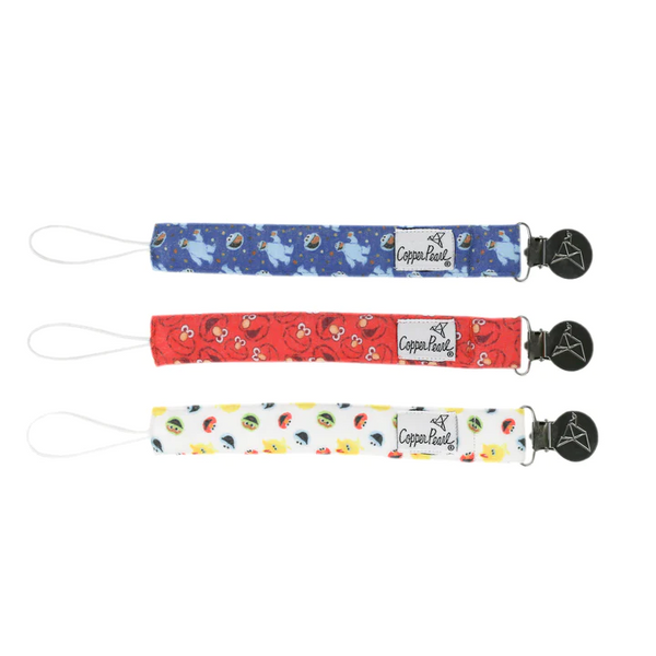 Copper Pearl x Sesame Street | Binky Clip Set ~ Elmo Pacifier Copper Pearl   