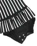 RuffleButts | One Piece Skirted ~ Black & White Stripe Clothing RuffleButts   