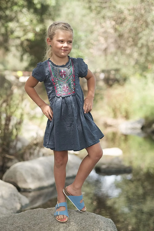 Pupeez Girls Comfort Sandals Buckle Adjustable Slip on Royal