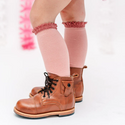 Little Stocking Co | Knee High Lace Top Knit Socks Single Pair ~ Blush Clothing Little Stocking Co   