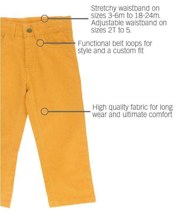 RuggedButts ~ Golden Yellow Straight Corduroy Pants Clothing RuggedButts   