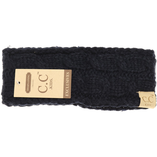 CC Beanie Kids Solid Knit Head Wrap Navy Mom's Milk Boutique