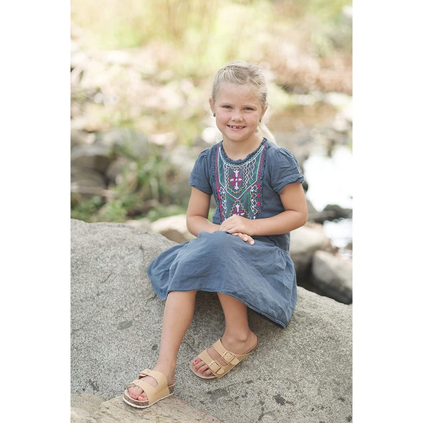 Pupeez Girls Comfort Sandals Buckle Adjustable Slip-on ~ Beige Shoes Pupeez   