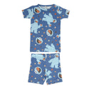 Two piece short pajama set. Blue background with cookie monster and cooke monster heads.